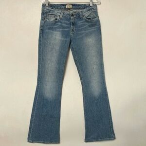 BKE Bootcut Low Rise Jeans Medium Wash Buckle Denim Stretch Womens Size 30 Long